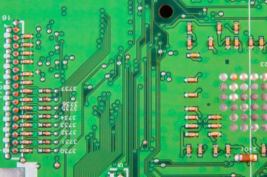 Elektronik kart tasarımı, Anakart dijital çip. Teknik bilim arka plan.
