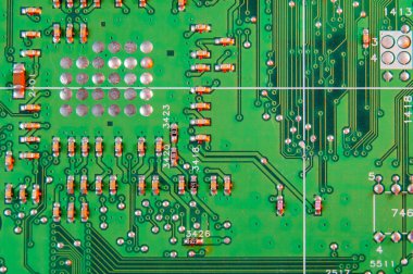 Elektronik kart tasarımı, Anakart dijital çip. Teknik bilim arka plan.
