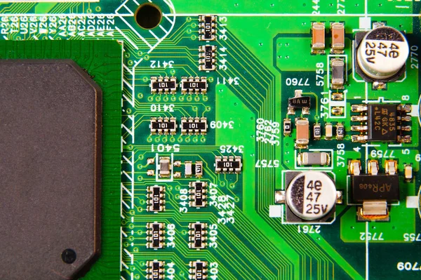 Elektroniczna konstrukcja płyty, płyta cyfrowa chip. Technika naukowa tło. — Zdjęcie stockowe