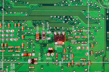Elektronik kart tasarımı, Anakart dijital çip. Teknik bilim arka plan.
