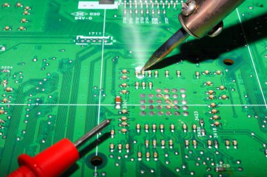 Elektronik üretim hizmetleri, Anakart dijital çip. Teknik bilim arka plan.