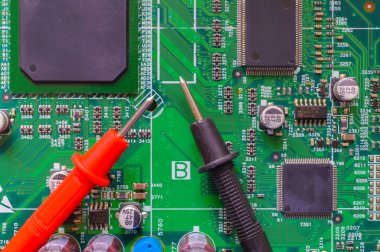 Elektronik kart tasarımı, Anakart dijital çip. Teknik bilim arka plan.