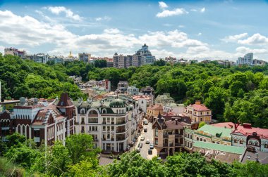Kiev şehrinin güzel görünümü, Vozdvizhenka Podolsk ilçe.