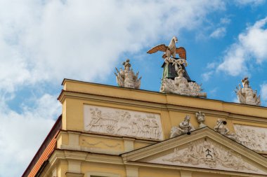 Poznan şehrinde antik tarihi mimari, Polonya.