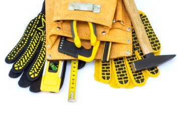 İzole beyaz arka plan üzerinde ana oluşturucu için profesyonel araçlar.