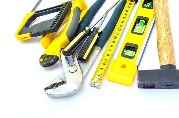 İzole beyaz arka plan üzerinde ana oluşturucu için profesyonel araçlar.