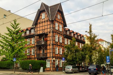 Poznan/Polonya - 29 Ekim 2019: Kentteki antik tarihi mimari