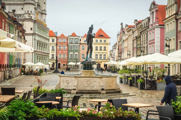 Oude Architectuur Het Marktplein Het Centrum Poznan Polen September 2020 — Stockfoto