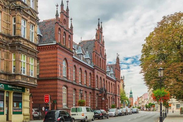 Oude Architectuur Het Centrum Van Poshta Polska Gniezno Polen Oktober — Stockfoto