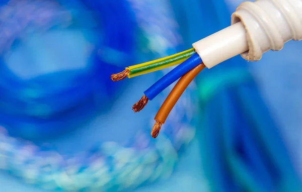 Cable Con Cables Eléctricos Diferentes Colores Utiliza Para Conectarse Red — Foto de Stock