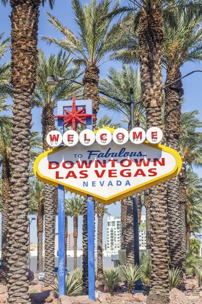 Willkommen Der Fabelhaften Innenstadt Las Vegas Nevada Zeichen — Stockfoto