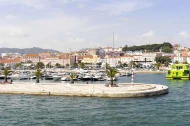 View of old city of Setubal from marina, Portugal clipart