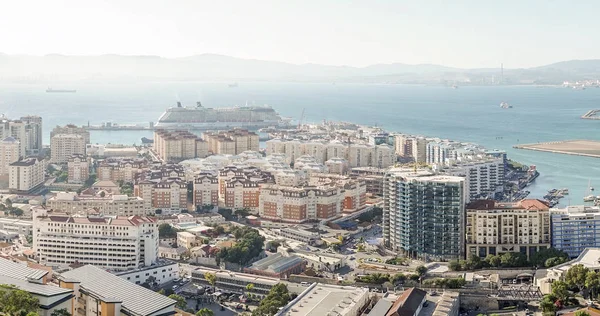 Vista Panorâmica Arquitetura Costeira Gibraltar Território Ultramarino Britânico — Fotografia de Stock