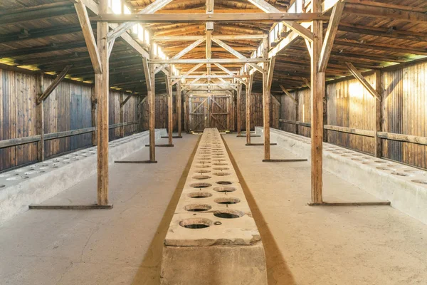 Interno Della Caserma Nel Museo Auschwitz Birkenau Tempo Utilizzato Come — Foto Stock