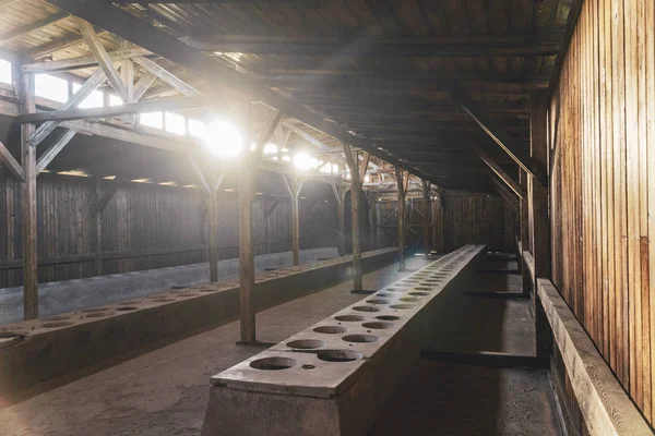Innenraum Der Baracke Museum Auschwitz Birkenau Ehemals Deutsches Konzentrationslager Polen — Stockfoto