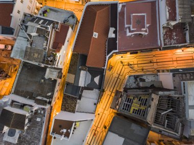 Olhao Ria Formosa, Algarve, Portuga tarafından iki pazar binaları ile