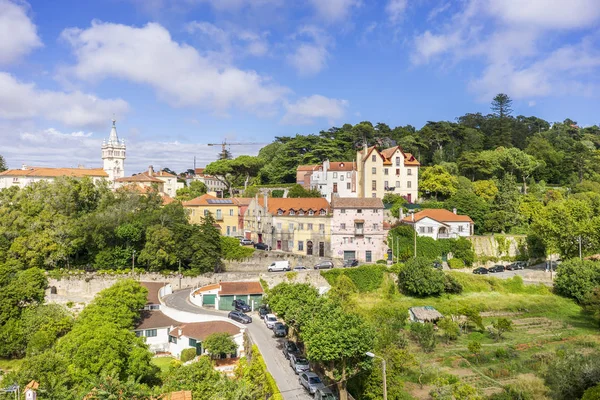 Sintra city center with town hall tower on the left, Portugal — Stock Photo, Image