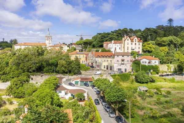 Sintra city center with town hall tower on the left, Portugal — Stock Photo, Image