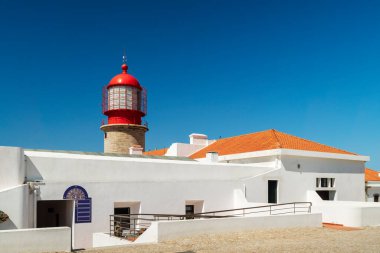 Cabo de Sao Vicente, Algarve, Portekiz 'deki tarihi deniz feneri.