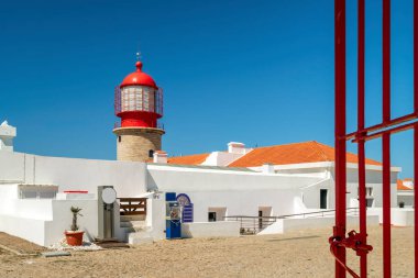Cabo de Sao Vicente, Algarve, Portekiz 'deki tarihi deniz feneri.