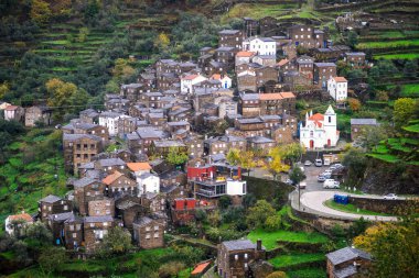 Charming, mountainous village called Piodao in Serra da Estrela, Portugal clipart