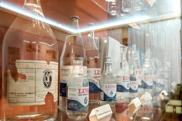 Luso Portugal Décembre 2019 Salon Des Bouteilles Eau Thermale Minérale — Photo