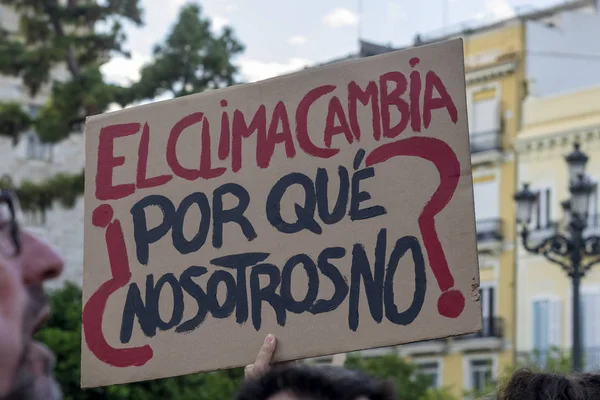 Banner de manifestação contra as alterações climáticas — Fotografia de Stock