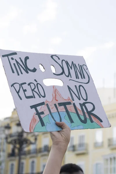 Banner de manifestação contra as alterações climáticas — Fotografia de Stock