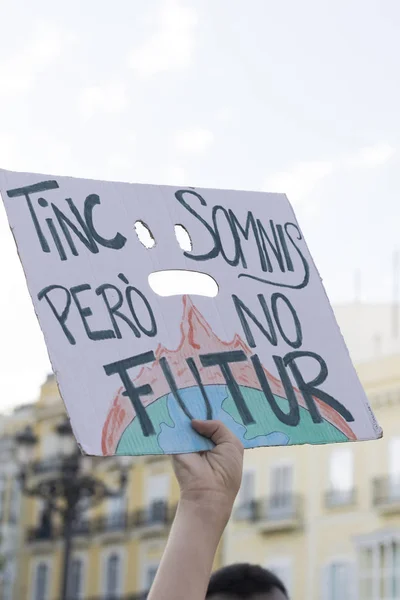 Manifestationsbanderoll mot klimatförändringar — Stockfoto