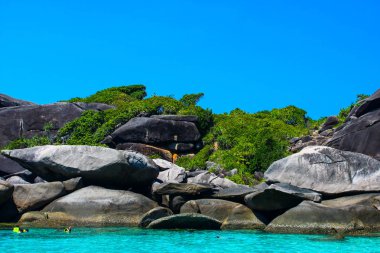 deniz görünümü, mountans, Adaları ve mavi su