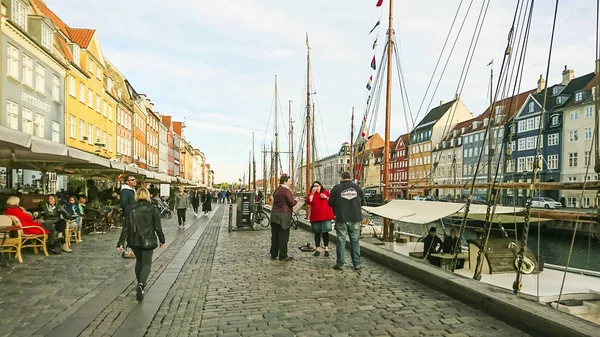 Copenhague Dinamarca Setembro 2018 Vista Panorâmica Cais Nyhavn Com Edifícios — Fotografia de Stock