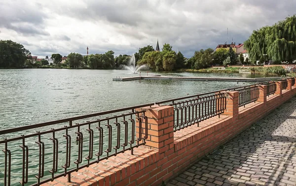 Fragment Des Burgsees Der Stadt Walcz Polen — Stockfoto