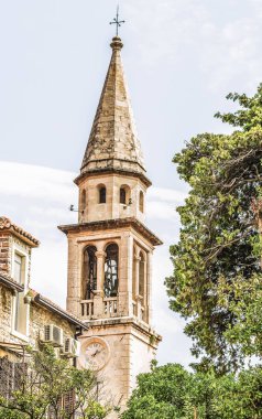 Eski şehir Budva, Karadağ, St. Ivan kilise çan kulesi.