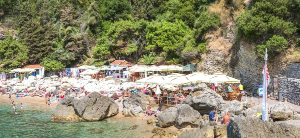 Budva Montenegro August 2017 Panorama Mogren Beach Budva Montenegro One — Stock Photo, Image