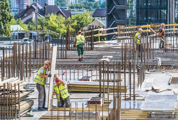 Kiev Ucrania Agosto 2019 Nuevo Edificio Construcción Sitio Construcción Edificio —  Fotos de Stock