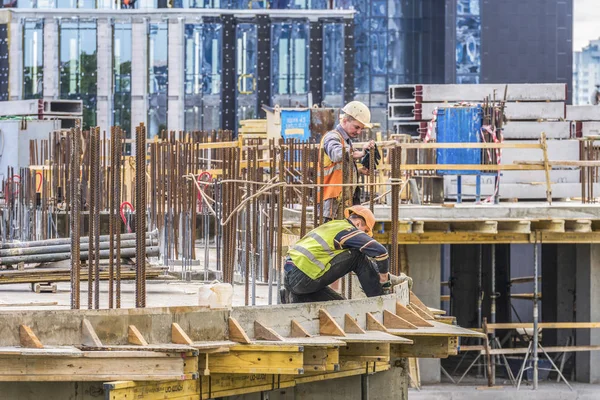 Kiev Ucraina Settembre 2019 Sono Corso Lavori Preparatori Attivi Concretizzazione — Foto Stock