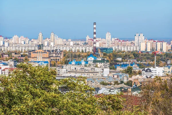 Cityscape Kiev Ukraine View Apartment Buildings Right Bank Dnieper Podil — Stock Photo, Image