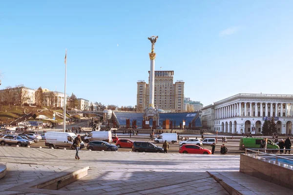 Kiev Ukraine January 2020 Walk Center Kiev View Independence Square — Stock Photo, Image