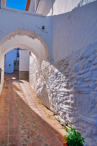 Маленькая Улица Белых Деревнях Андалусии — стоковое фото