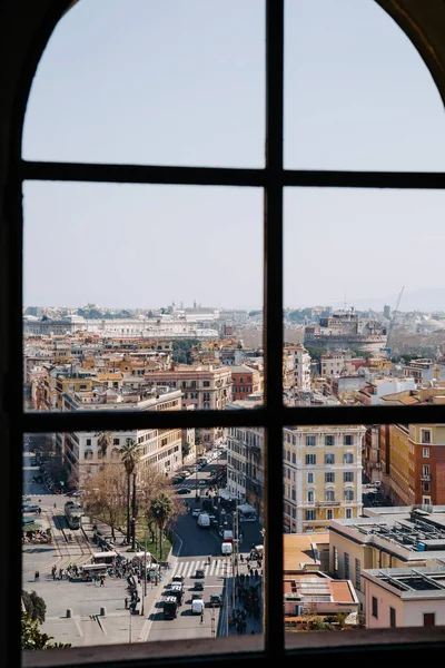 Blick Aus Dem Fenster Luftbild Von Rom Italien — Stockfoto