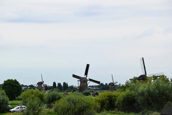 Unesco Világ Örökség Kinderdijk Hollandiában Holland Szélmalmok — Stock Fotó