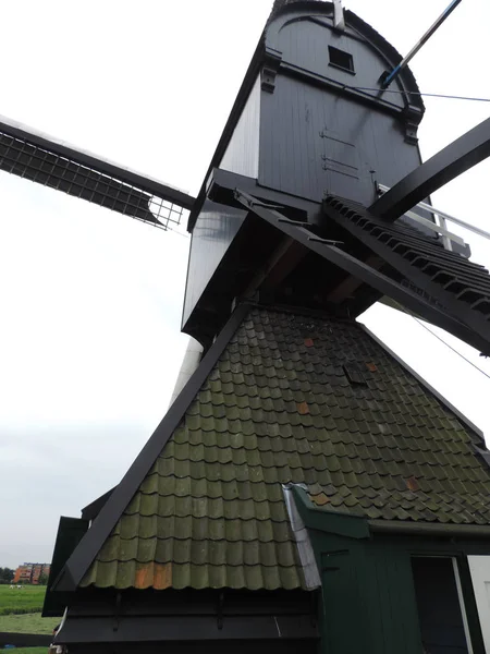 Holländska Väderkvarnar Den Unesco World Heritage Kinderdijk Nederländerna — Stockfoto