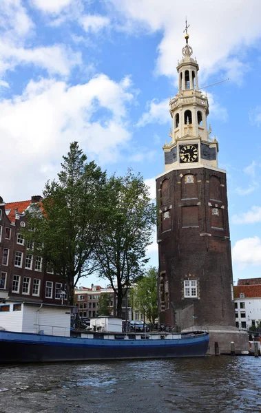 Montelbaanstoren Montelbaans Tower Oudeschans City Amsterdam Holland Netherlands — Stock Photo, Image