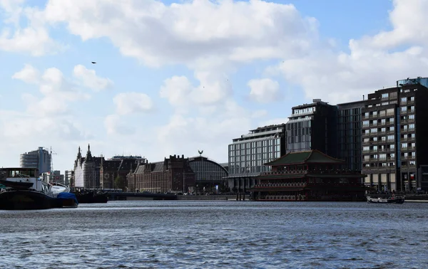 Passeio Barco Pelos Canais Área Grachtengordel West Amsterdã Holanda Países — Fotografia de Stock