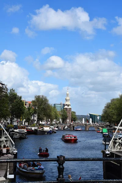 Paseo Barco Por Los Canales Zona Grachtengordel West Ámsterdam Holanda — Foto de Stock
