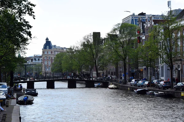 Paseo Barco Por Los Canales Zona Grachtengordel West Ámsterdam Holanda — Foto de Stock