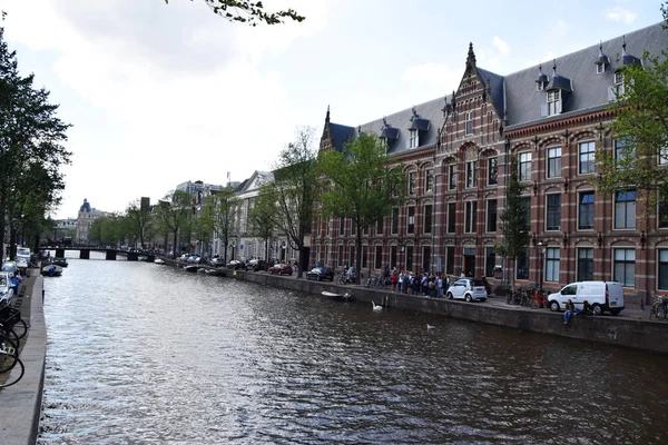 Wijde Heisteeg Bridge Herengracht Canal Амстердам Голландия Нидерланды — стоковое фото
