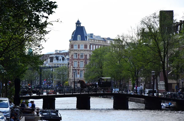 Wijde Heisteeg Most Kanálu Herengracht Amsterdam Nizozemí Nizozemsko — Stock fotografie