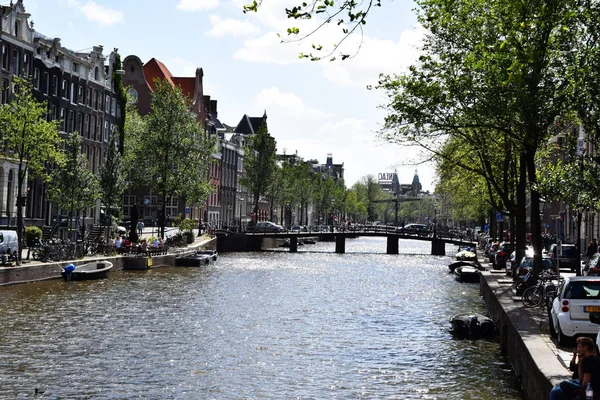 Wijde Heisteeg Most Kanałem Herengracht Amsterdam Holandia Holandia — Zdjęcie stockowe