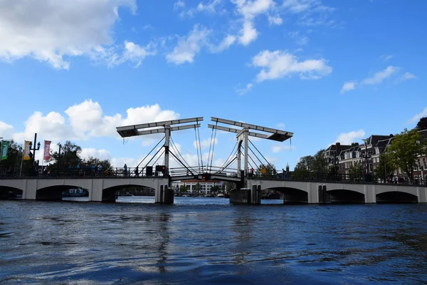 Magere Brug Skinny Bridge Amstel Amsterdam Holanda Países Bajos — Foto de Stock